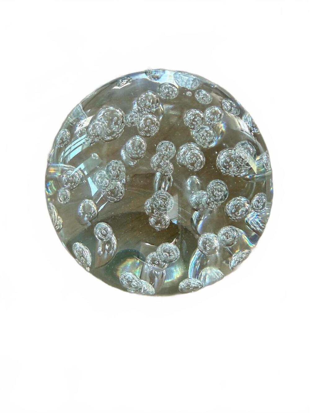Vintage Mid-Century Modern Magnum Controlled Bubble Art Glass Sphere - 5 lbs